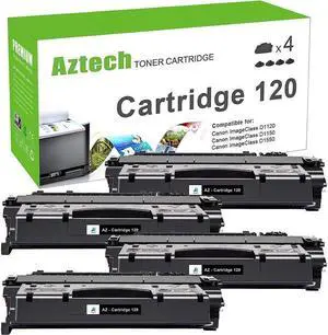 Aztech Compatible Toner Cartridge Replacement for 120 CRG 120 CRG-120 use for ImageCLASS D1120 D1320 D1550 D1520 D1350 D1370 D1150 D1100 D1170 D1180 MF6680dn Printer Ink (Black, 4-Pack)