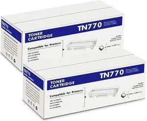 2 Pack TN770 BK Toner Cartridge compatible for Brother HL-L2370DW MFC-L2750DW