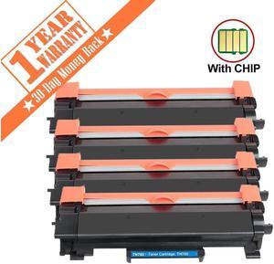 Compatible Brother TN730 TN760 With Chip 4PK Toner Cartridge High Yield for Brother HL-L2350DW L2390DW L2395DW HL-L2370DW HL-L2370DWXL DCP-L2550DW MFC-L2710DW MFC-L2730DW
