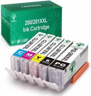 5 Pack PGI-280XXL CLI-281XXL Ink Cartridge for TR7520 TS9120 TR8520