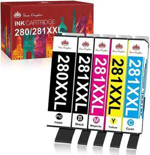 Compatible Ink Cartridge Replacement for 280 281 PGI-280XXL CLI-281XXL PGI 280 CLI 281 XXL Ink for TR7520 TR8520 TS6120 TS6220 TS6320 TS8120 TS9120 TS9520 Printer (5 Pack)