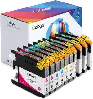 Odoga 10 Pack LC201 LC203 LC203XL Ink Cartridge Replacement for Brother MFC-J480DW J485DW J4420DW J885DW J4620DW J460DW J5520DW J680DW [4 Black, 2 Cyan, 2 Magenta, 2 Yellow] - High Yield Combo Pack