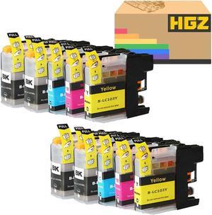 HGZ 10 Pack LC103 LC103XL Compatible Ink Cartridge Replacement for Brother 103XL LC103XL LC103BK LC103C LC103M LC103Y to use with Brother MFC-J870DW, MFC-J450DW, MFC-J6920DW, MFC-J470DW (4BK+2C+2M+2Y)