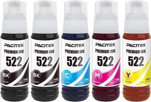 PACITEK Compatible Refill Ink Bottle Replacement for 522 T522 T522120 Use with EcoTank ET-2720 ET-2710 ET-4700 Printer (2Black, 1Cyan, 1Magenta, 1Yellow)