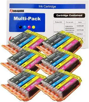 INK4WORK Compatible Ink Cartridge Replacement for PGI-250XL PGI250XL CLI-251XL CLI251 XL IP7220, MG5420, MG6320, MX722, MX922 (30-Pack)