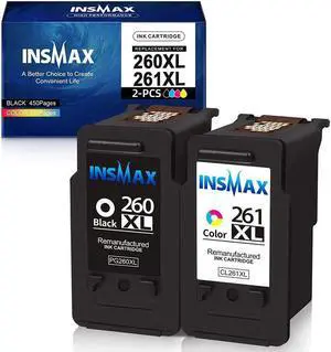 Ink Cartridges Replacement For 260Xl 261Xl 260 Xl 261 Xl Pg-260 Xl Cl-261 Xl Ink For Ts5320 Ts6420 Tr7020 All In One Wireless Printer (1 Black, 1 Tr..