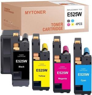 MYTONER Compatible Toner Cartridge Replacement for Dell E525W E525 525w 593-BBJX 593-BBJU 593-BBJV 593-BBJW for E525w Wireless Color Printer (Black Cyan Magenta Yellow, 4 Pack)