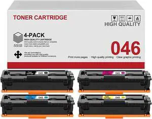 4 Pack (1BK+1C+1M+1Y) 046 CRG-046 Toner Cartridge Replacement for Color Image Class MF735Cdw MF731Cdw LBP654Cdw MF733Cdw Printer