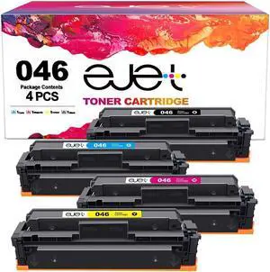 ejet mf733cdw Toner Compatible 046h Toner Cartridge Replacement for 046 CRG-046 Toner for ImageCLASS MF733Cdw MF731Cdw MF735Cdw LBP654Cdw Printer Tray,4 Pack(Black, Cyan, Magenta, Yellow)