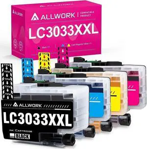 ALLWORK Compatible LC3033XXL Ink Cartridge Replacement for Brother LC3033 LC3033XXL 3033XXL ink cartridge Works with Brother MFC-J995DW MFC-J805DW MFC-J805DWXL MFC-J815DW MFC-J815DWXL 4-Pack Color Set