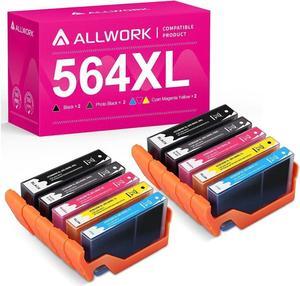 ALLWORK Compatible 564 XL Ink Cartridge Replacement for 564XL Combo Pack for Photosmart 7520 D5445 D7560 C410 C5390 C6380 B8550 B110c eStation C510a Premium C309a C310b C410d(2K/2PBK/2C/2M/2Y)