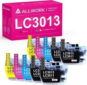 ALLWORK Latest Version LC3013 3011 Compatible Ink Cartridges Replacement for Brother LC3013 LC3011 Ink Cartridge Works with Brother MFC-J690DW MFC-J491DW MFC-J497DW MFC-J895DW Inkjet Printer 10-Pack
