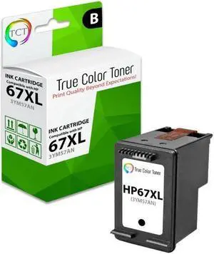 TCT Compatible High Yield Ink Cartridge Replacement for the 67XL Series - 1 Pack Black