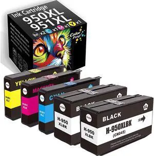 Colorprint Compatible 950XL 951XL Ink Cartridge Replacement for 950 XL 951 XL High Yield Work with OfficeJet Pro 8600 8100 8610 8620 8660 8630 8640 8615 8625 276DW 271DW Printer (2BK,1C,1M,1Y, 5-Pack)