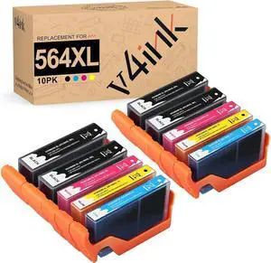 v4ink 564XL 564 XL Compatible Ink Cartridge Replacement for 564 564XL Compatible with Photosmart 4622 5510 7510 7525 B109a Plus B209a B210a Deskjet 3070A 3520 Officejet 4610 4620(No Photo Black)
