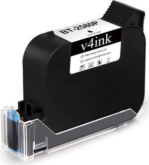 v4ink Original Solvent Fast Dry Ink Cartridge BT-2580P (0.5 Inch) Replacement for BENTSAI Handheld Inkjet Printer BT-HH6105B2 B3 B10 Black, 1-Pack