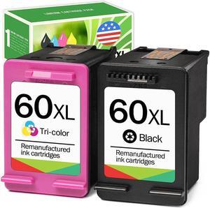 Limeink Remanufactured Ink Cartridge 60XL 60 XL Replacement for Envy 100 110 120 Photosmart c4680 c4780 c4795 d110 Deskjet d2680 f2430 f4280 f4440 f4480 f4580 Printer (1 Black, 1 Color)