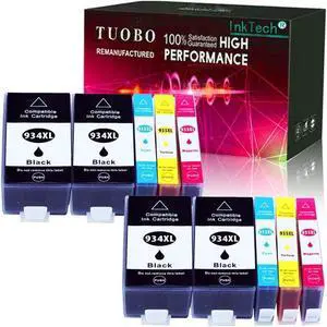 Tuobo Compatible Ink Cartridge Replacement for 934 XL 935 XL 934XL 935XL to use with Officejet 6230 6830 6815 6812 6835 6820 Printer (2 Set+2 BK)