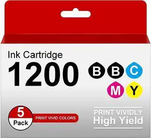 1200XL Ink Cartridges Replacement  1200XL PGI-1200XL Compatible with MAXIFY MB2720 MB2320 MB2020 MB2120 MB2050 MB2350 Printer (Black, Cyan, Magenta, Yellow, 5-Pack)
