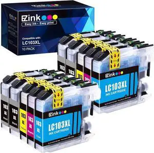 E-Z Ink (TM Compatible Ink Cartridge Replacement  LC-103XL LC103XL LC103 XL LC103BK LC103C LC103M LC103Y Compatible with DCP-J152W MFC-J245 (4 Black, 2 Cyan, 2 Magenta, 2 Yellow, 10 Pack)