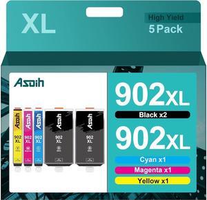 902XL Ink Cartridge Combo Pack | Work  OfficeJet 6978 6960, OfficeJet Pro 6968, 6960, 6970, 6958 Series | Replacement  Ink 902 | 5 Pack
