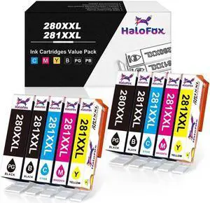10PK Ink Ink Cartridges for PGI-280 CLI-281 XXL TS8120 TS8220 TS9120