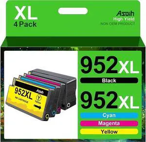 952XL Ink Cartridges Replacement  952XL Ink Cartridges Combo Pack 952 Compatible  Officejet Pro 7740 8710 8720 8210 8715 8702 7720 Printer, 4-Pack