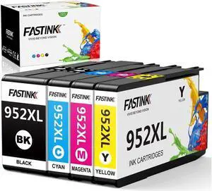 FASTINK 952XL Ink Cartridges,with Updated Chip Replacement  952XL Ink Cartridges Combo Pack Works with OfficeJet Pro 8710 7740 8210 8715 8720 8702 8725 Printers Ink Cartridges,4 Pack