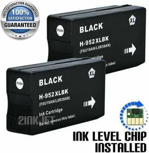 2 x 952XL Black Ink Cartridge For OfficeJet Pro 7720 7740 8210 8216 8702 8710 8715 8720