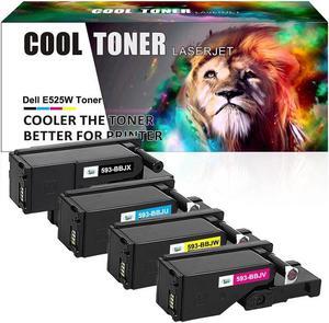4 Pack Color 593-BBJX Toner Cartridge Compatible With Dell E525W Printer