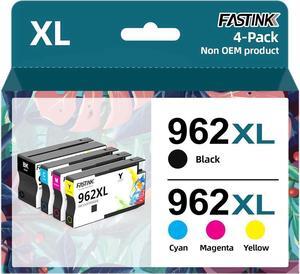 FASTINK 962XL Ink Cartridges Combo Pack Remanufactured 962 XL Work  9015e 9015 9010 9018 9018e 9020 9012 9016 9013 9014 9022 9023 Series Printer, 4 Pack