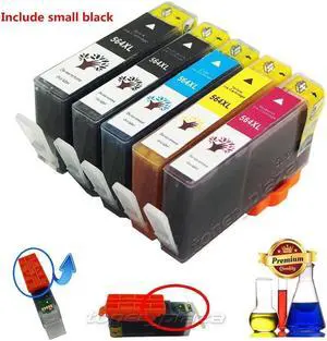 5 PK High Yield For 564XL 564 XL Ink Cartridges Black/Color Set With New Chip
