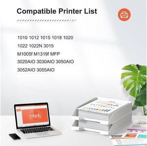 V4INK 2PK Compatible 12A Toner Cartridge Replacement  12A Q2612A Toner Black Ink  1010 1012 1018 1020 1022 1022N 3015 M1005 M1319F D420 D450 D480 MF4150 MF4350D MF4370DN Printer