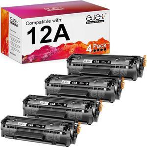 ejet 12A Q2612A Compatible Toner Cartridge Replacement  12A Black Toner Cartridge  1010 1015 1012 1018 1020 1022 1022n 1022NW 3015 3030 3020 3050 3052 M1319 Printer 1022 Toner(4 Pack)
