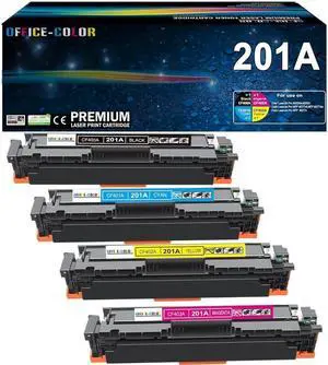 201A Black, Cyan, Magenta, Yellow Works with Color Laserjet Pro MFP M277dw M252dw M277n M277c6 M252n M277 Printer Toner (CF400A CF401A CF402A CF403A )