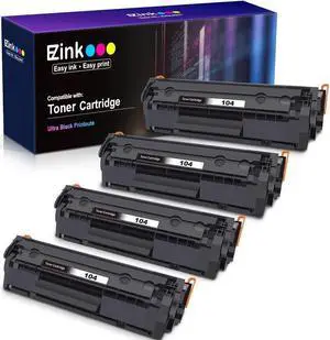 E-Z Ink (TM) Compatible Toner Cartridge Replacement for 104 CRG-104 FX-10 FX-9 to use with FAXPHONE L90 L120 ImageClass D420 D480 MF4350d MF4150 MF4270 MF4370 MF4690 Printer (Black, 4 Pack)