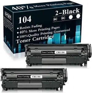 2 Black 104 | CRG-104 Toner Cartridge Replacement for imageCLASS D420 D480 MF4150d MF4270dn MF4350d MF4690 FAXPHONE L120 L90 imageCLASS MF4100 MF4200 MF4600 Series Printer,Sold by TopInk