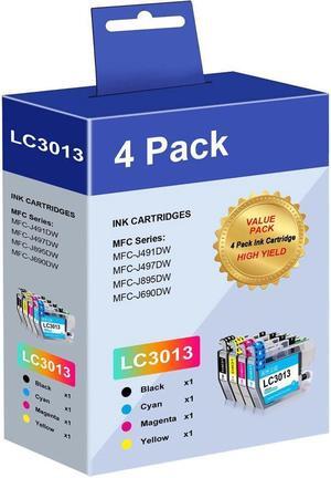 4Pc LC3013 LC3011 XL Ink replacement for Brother MFC-J690DW J491DW MFC-J895DW