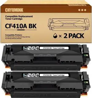 2 Pack Replacement CF410A 410A Black Compatible Toner Cartridges for use with Color Pro MFP M477fdn M477fdw M477fnw M452dn M452nw M452dw M377dw Series Printer