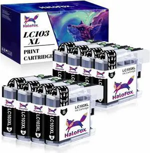8 x LC103 Black Ink Cartridges Replacement For Brother MFC J650DW J475DW J870DW