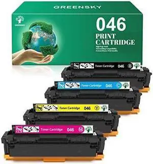 GREENSKY Compatible Toner Cartridge Replacement for 046 046H CRG-046H for Color ImageCLASS MF733Cdw LBP654Cdw MF735Cdw MF731Cdw Printer Black Cyan Magenta Yellow(4 Pack)