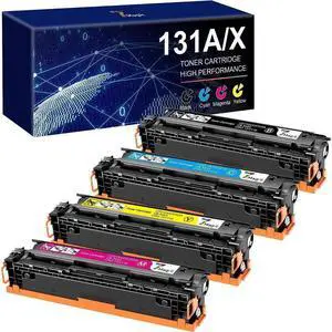 7Magic Compatible Toner Cartridge Replacement  131X CF210X 131A CF210A Laserjet Pro 200 Color MFP M276nw M251nw M251n M276n Printer CF211A CF212A CF213A (Black Cyan Yellow Magenta, 4-Pack)