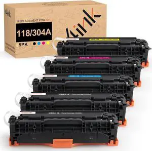v4ink 5PK Remanufactured Toner Cartridge Replacement  118 304A CC530A Toner  ImageClass MF726Cdw MF8350CDN MF8580Cdw MF8380Cdw LBP7660Cdn Printer 2 Black 1 Cyan 1 Magenta 1 Yellow