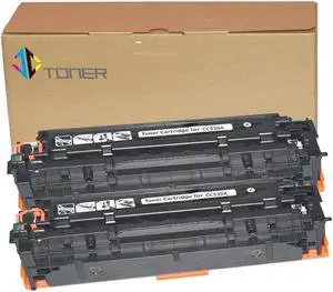 JC Toner Compatible for 304A CC530A Toner Cartridge for use with Color LaserJet CP2025 CP2025dn CM2320fxi mfp; imageCLASS MF726Cdw LBP766 ( Black, 2-Pack)