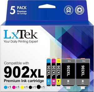 LxTek Compatible Ink Cartridge Replacement for 902 XL 902XL to use with Officejet 6978 6954 6962 6968 6975 Printers (5 Pack)