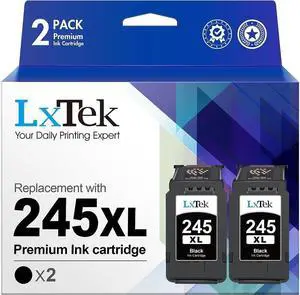 LxTek Ink Cartridge Replacement for 245 245XL PG-245 PG-245XL 245XL 245 XL PG-243 to use with MG2522 MX492 TR4520 TR4500 TS3120 MG2420 MX490 MG2920 MG2922 MG2520 IP2820 (2 Pack, Black)