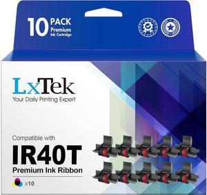 LxTek Replacement for IR40T IR-40T CP13 MP-12D Calculator Ink Roller Printer Ribbons use with, Sharp EL-1750V, EL-1801V (Black/red, 10-Pack, Individually Sealed)