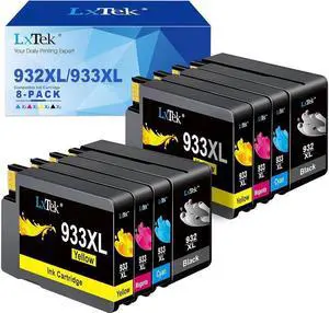 LxTek Compatible Ink Cartridge Replacement for 932XL 933XL 932 933 to use with OfficeJet 6600 6700 6100 7110 7612 7510 7610(2 Black, 2 Cyan, 2 Magenta, 2 Yellow, 8 Pack)