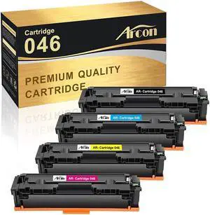 Arcon Compatible Toner Cartridge Replacement for 046 046H CRG-046 Color ImageCLASS MF733Cdw MF731Cdw MF735Cdw LBP654Cdw MF733 046K 046C 046Y 046M Printer Ink (Black Cyan Yellow Magenta 4-Pack)