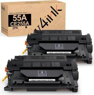 V4INK Compatible Toner Cartridge Replacement  55A CE255A 55X CE255X Toner Black Ink  Laserjet P3015 P3015d P3015dn P3015n Enterprise 500 MFP M521dn M521dw M525dn Printer 2 Packs